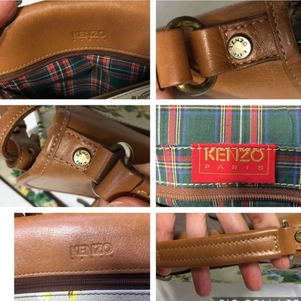 Kenzo Paris Floral and Tan Small Crossbody Bag